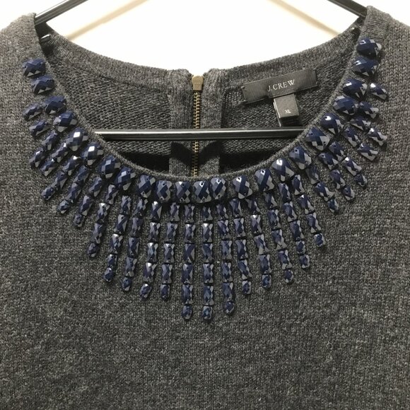 J. Crew Jeweled Starburst Wool/Rabbit Hair Blend Sweater - Picture 4 of 16